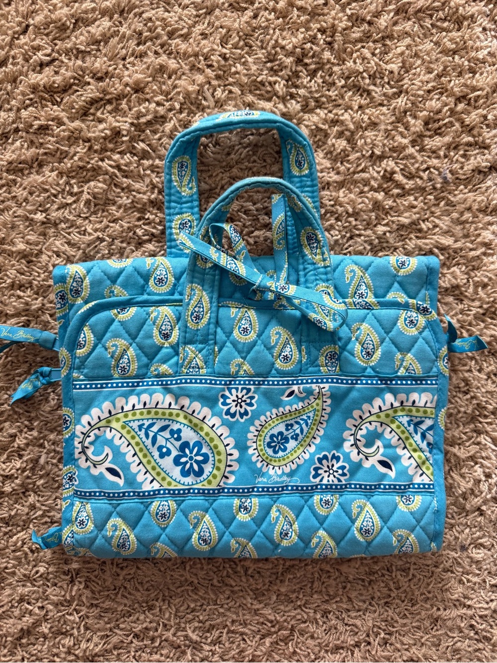 Vera Bradley Turquoise Paisley Quilted Organizer